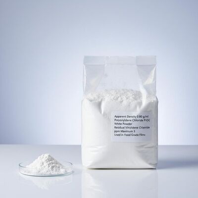 Apparent Density 0.80 gml Polyvinylidene Chloride PVDC White Powder with Residual Vinylidene Chloride ppm Maximum 3 Used in Food Grade Films
